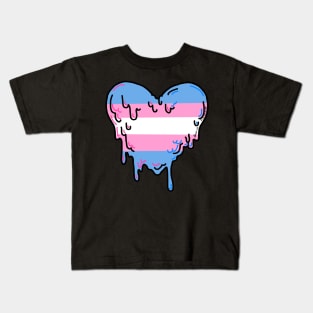 Trans Pride heart design Kids T-Shirt